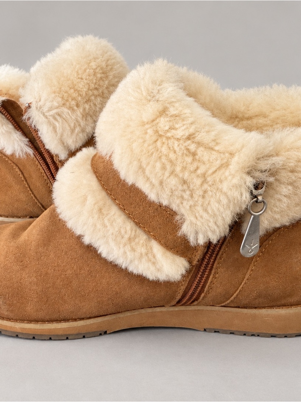 Emu Tan Suede Shearling-Lined Ankle Booties
